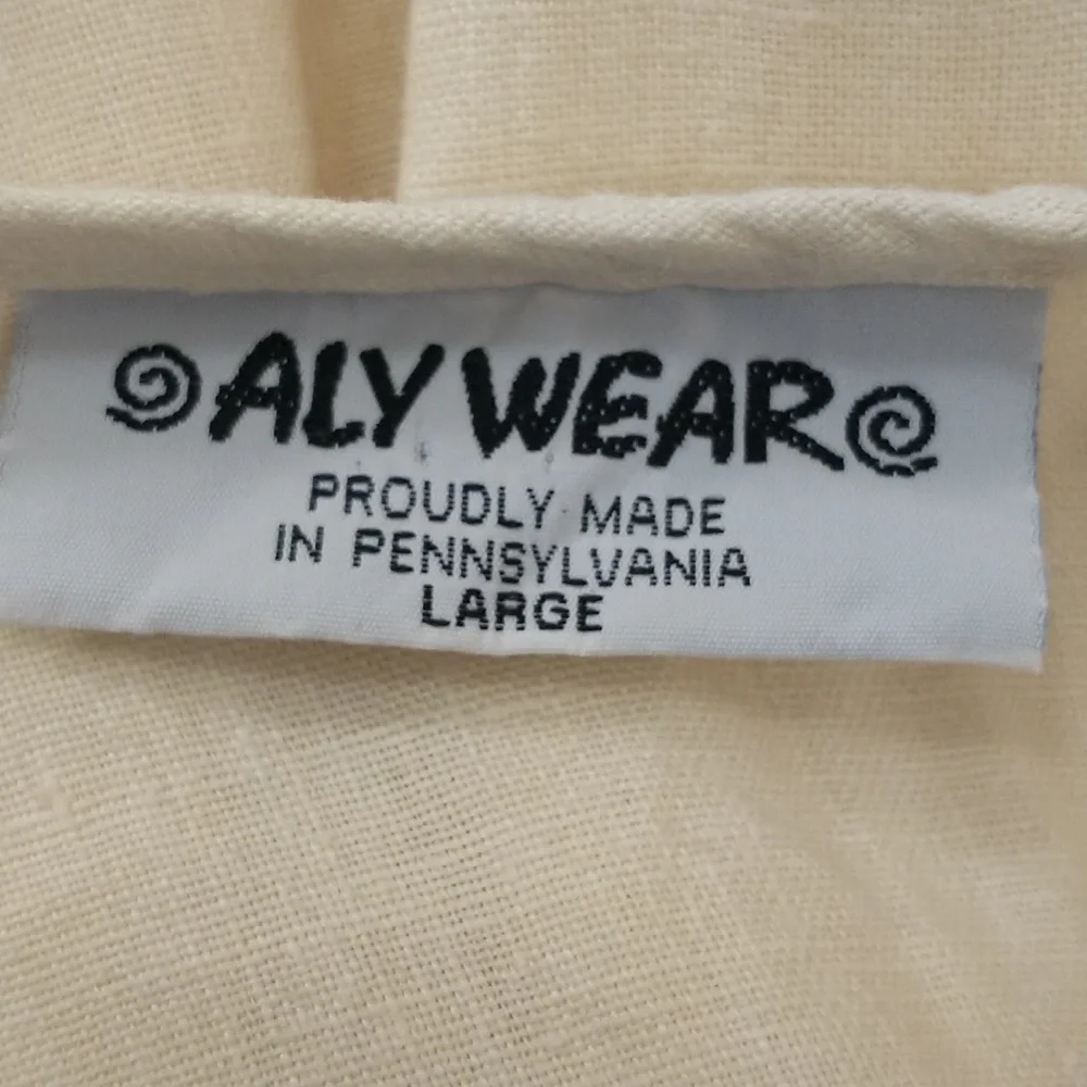 Pale Yellow 100% Linen Maxi Shift Pastel Summer Natural SeeMeasurements USA made - Picture 5 of 8